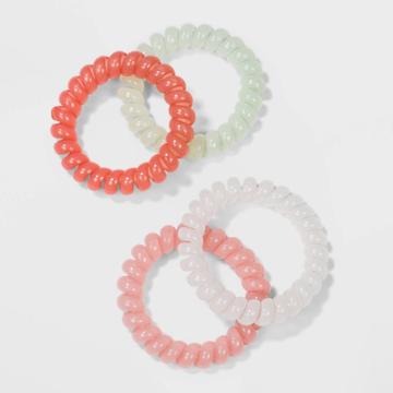 Phone Cords Ponies With Frosted Jelly Finish Hair Elastics - Wild Fable