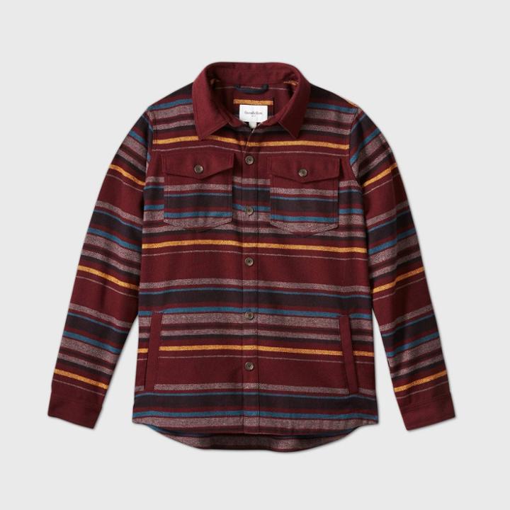 Men's Tall Striped Shirt Jacket - Goodfellow & Co