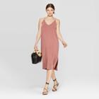 Target Women's Casual Fit Sleeveless V-neck Sandwash Midi Dress - A New Day Aubusson Red