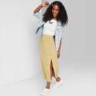 Women's Floral Print High-rise Side Slit Midi Skirt - Wild Fable Beige