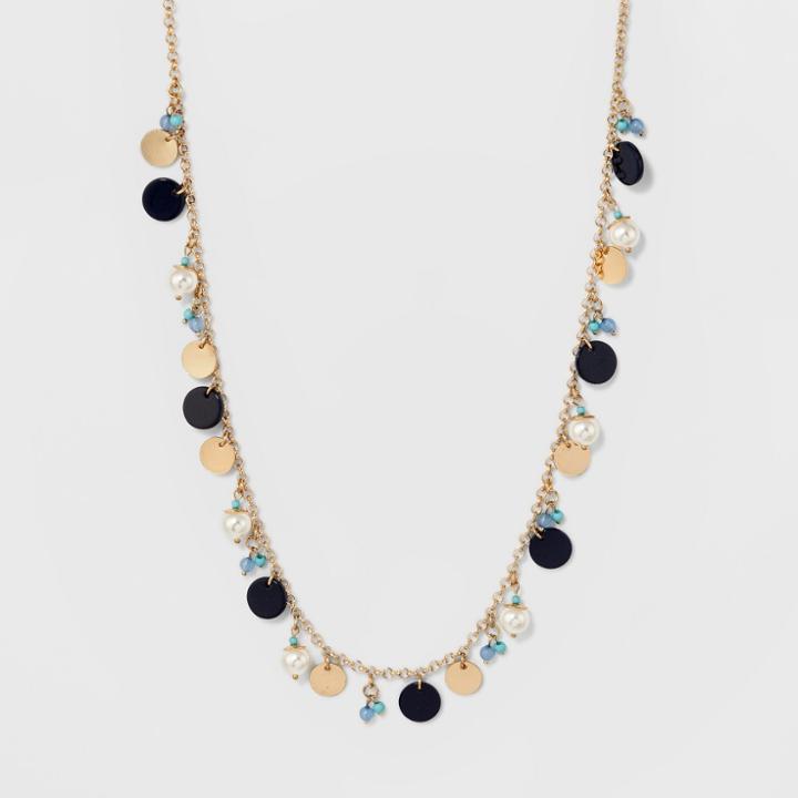 Charms Long Necklace - A New Day Gold/blue