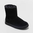 Girls' Hannah Zipper Winter Shearling Style Boots - Cat & Jack Black