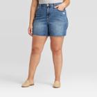 Women's Plus Size Mid-rise Boyfriend Jean Shorts - Universal Thread Medium Wash 14w, Women's, Blue