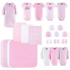 The Peanutshell Newborn Gift Set - Floral Love - 23pc, Gold/pink/purple