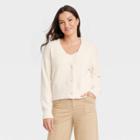 Women's Fuzzy Cardigan - A New Day Cream