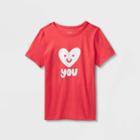 Kids' Adaptive Valentine's Day Short Sleeve Graphic T-shirt - Cat & Jack Red