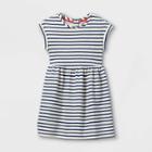 Girls' Striped Short Sleeve Knit Dress - Cat & Jack Blue/cream