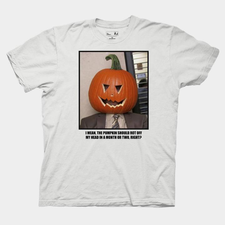 Ripple Junction Men's Dwight Pumpkin Short Sleeve Graphic T-shirt - White