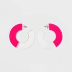 Sugarfix By Baublebar Two-tone Clear Acrylic Hoop Earrings - Pink, Girl's