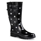 Washington Shoe Company Women's Novel Dot Rain Boot - Black
