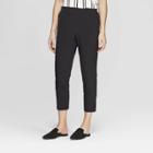 Women's Mid-rise Slim Woven Straight Pants - A New Day Black