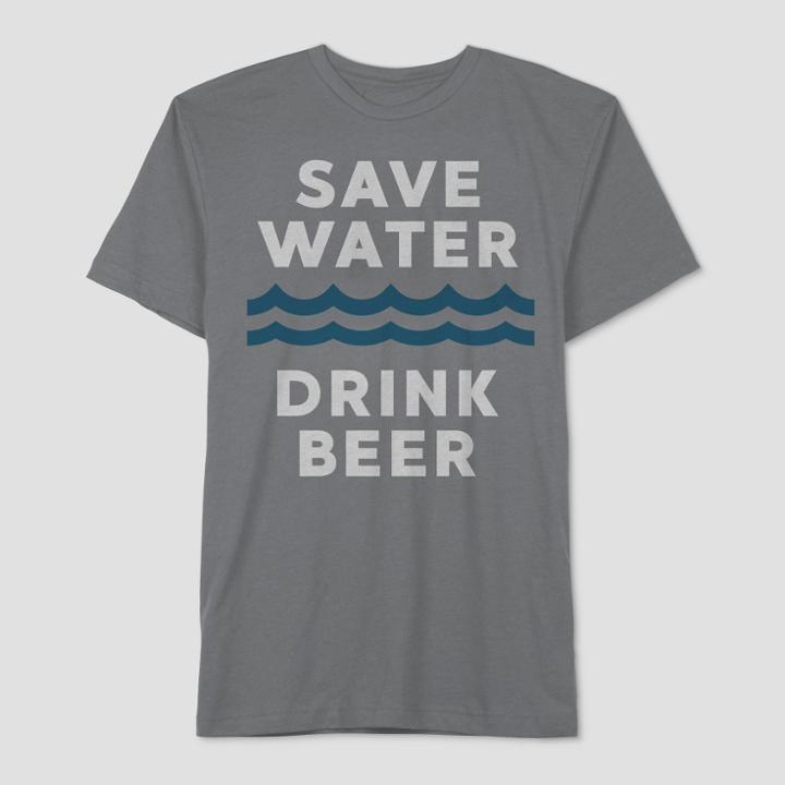 Well Worn Men's Short Sleeve Save Water, Drink Beer T-shirt - Soft