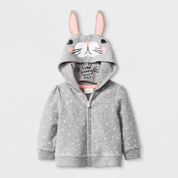 Baby Girls' Bunny Hoodie Jacket - Cat & Jack Gray