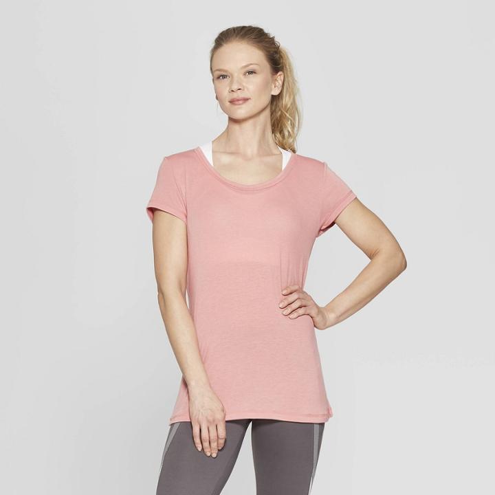 Women's Short Sleeve Draped Back T-shirt - C9 Champion Rose Pink