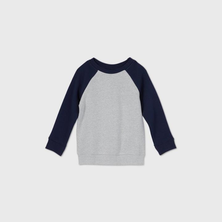 Toddler Boys' Fleece Crew Neck Sweatshirt - Cat & Jack Blue/gray