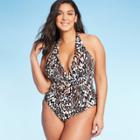 Women's Ring Front One Piece Swimsuit - Aqua Green M, Women's, Size: Medium,