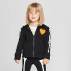 Toddler Girls' Skeleton Hoodie Sweatshirt - Cat & Jack Black