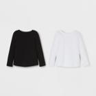Toddler Girls' 2pk Long Sleeve T-shirt Set - Cat & Jack Black/white