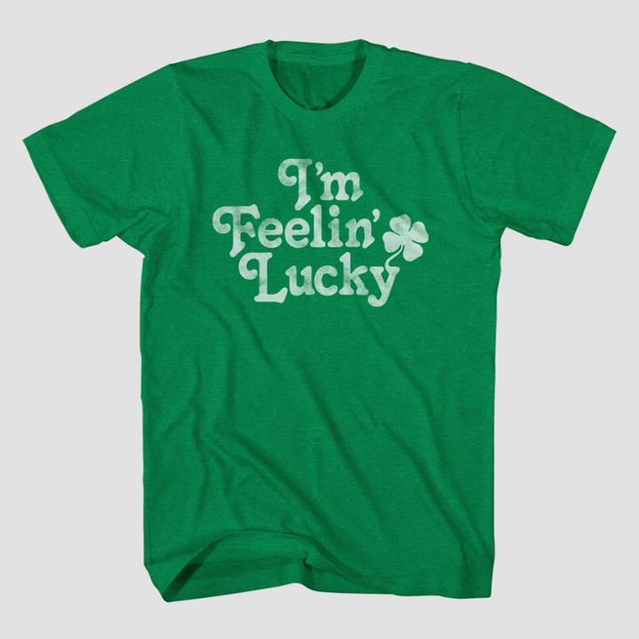 Mad Engine Men's I'm Feeling Lucky Short Sleeve Graphic T-shirt - Green