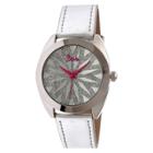 Target Women's Boum Etoile Glitter-inlaid Dial Leather Strap Watch-silver,