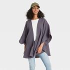 Women's Gauze Ruana Wrap Jacket - Universal Thread Gray