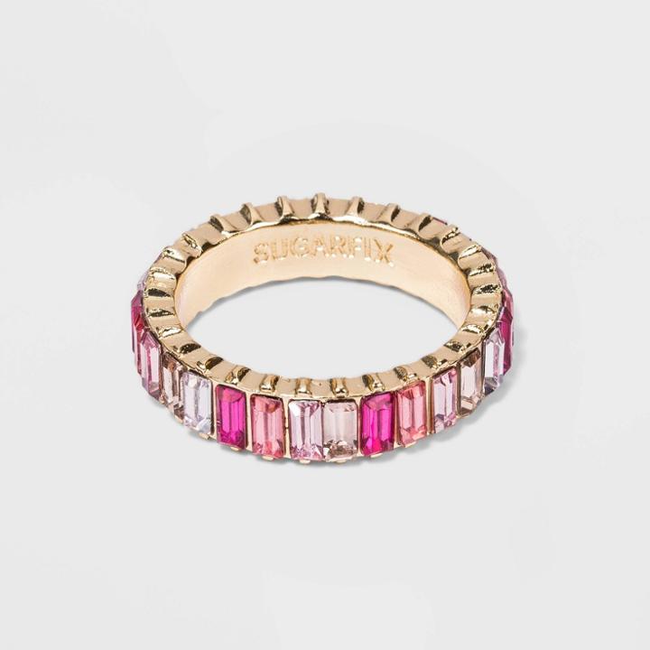 Sugarfix By Baublebar Baguette Pink Ombre Crystal Statement Ring - Pink