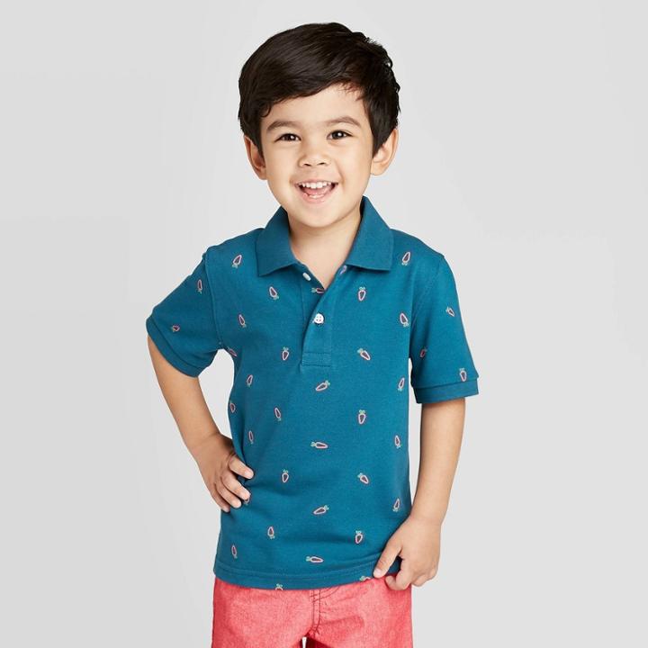 Toddler Boys' Polo Shirt - Cat & Jack Navy 12m, Toddler Boy's, Blue