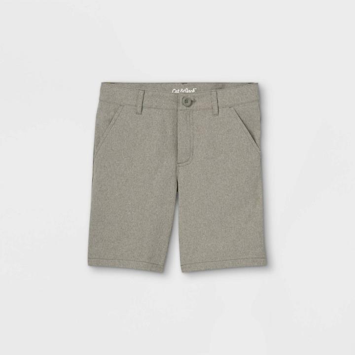 Boys' Flat Front Quick Dry Chino Shorts - Cat & Jack Gray