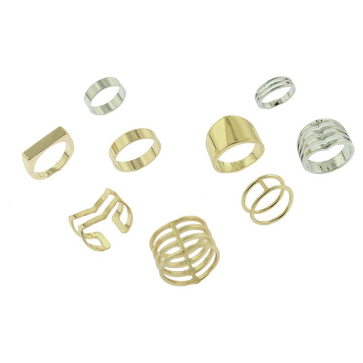 Target Women's 10 Casted Metal Rings - Two-tone