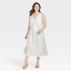 Women's Plus Size Slip Dress - A New Day White