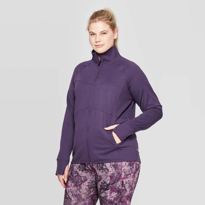 Women's Plus Size Full Zip Track Jacket - C9 Champion Dark Purple