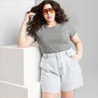 Women's Plus Size Short Sleeve Fitted T-shirt - Wild Fable Heather Gray