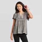 Women's Short Sleeve Oil Wash Top - Knox Rose Gray