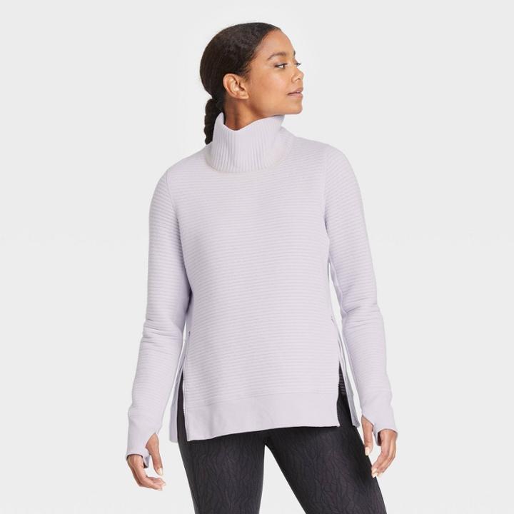 Women's Quilted Pullover Sweatshirt - All In Motion Lavender
