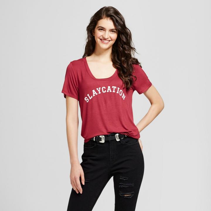 Women's Slaycation Graphic T-shirt Burgundy S - Fifth Sun (juniors'), Red