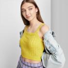 Women's Rib Cropped Sweater Tank Top - Wild Fable Yellow