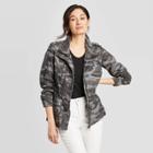 Women's Camo Print Long Sleeve Coat - Knox Rose Gray Xs, Women's, Green/gray/pink