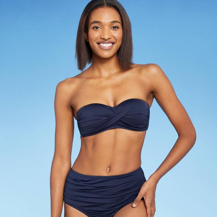 Women's Molded Bandeau Bikini Top - Kona Sol Oxford Blue
