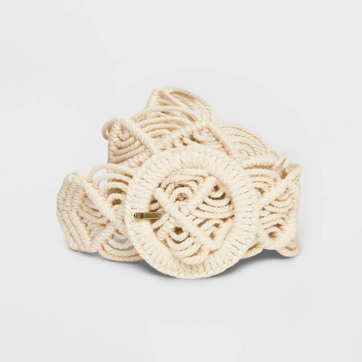 Women's Macrame Buckle Belt - Universal Thread Ivory