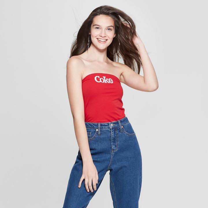 Women's Coca-cola Coke Graphic Tube Top (juniors') Red