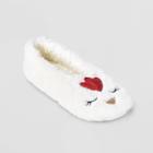 No Brand Women's Chicken Faux Fur Pull-on Slipper Socks With Grippers - Ivory