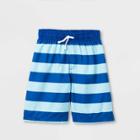 Boys' Striped Volley Swim Trunks - Cat & Jack Blue