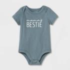 Grayson Mini Baby Girls' 'mama's Bestie' Slate Bodysuit - Blue Newborn