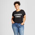 Women's Plus Size Stranger Things Short Sleeve Graphic T-shirt - Black