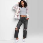 Women's Super-high Rise Distressed Straight Jeans - Wild Fable Black Wash