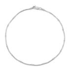 Target Sterling Silver Rosary Snake Chain Anklet, Girl's, White