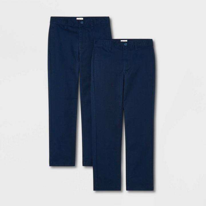 Boys' 2pk Regular Fit Straight Uniform Pants - Cat & Jack Blue