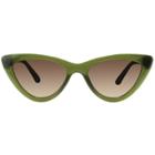 Women's Plastic Cateye Sunglasses - A New Day Green