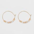 Brass Beads Hoop Earrings - Universal Thread Gold, Size: Small,