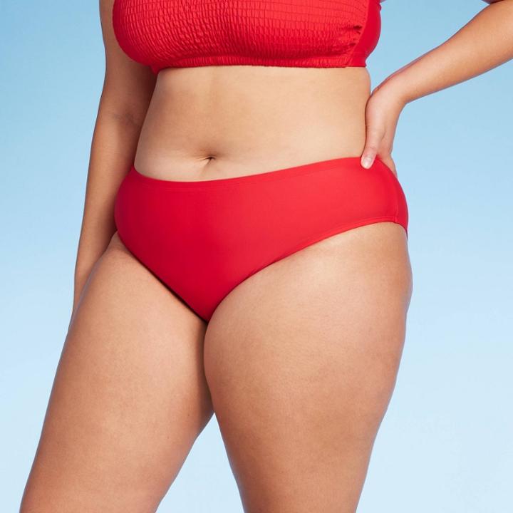 Women's Medium Coverage Bikini Bottom - Wild Fable Red X